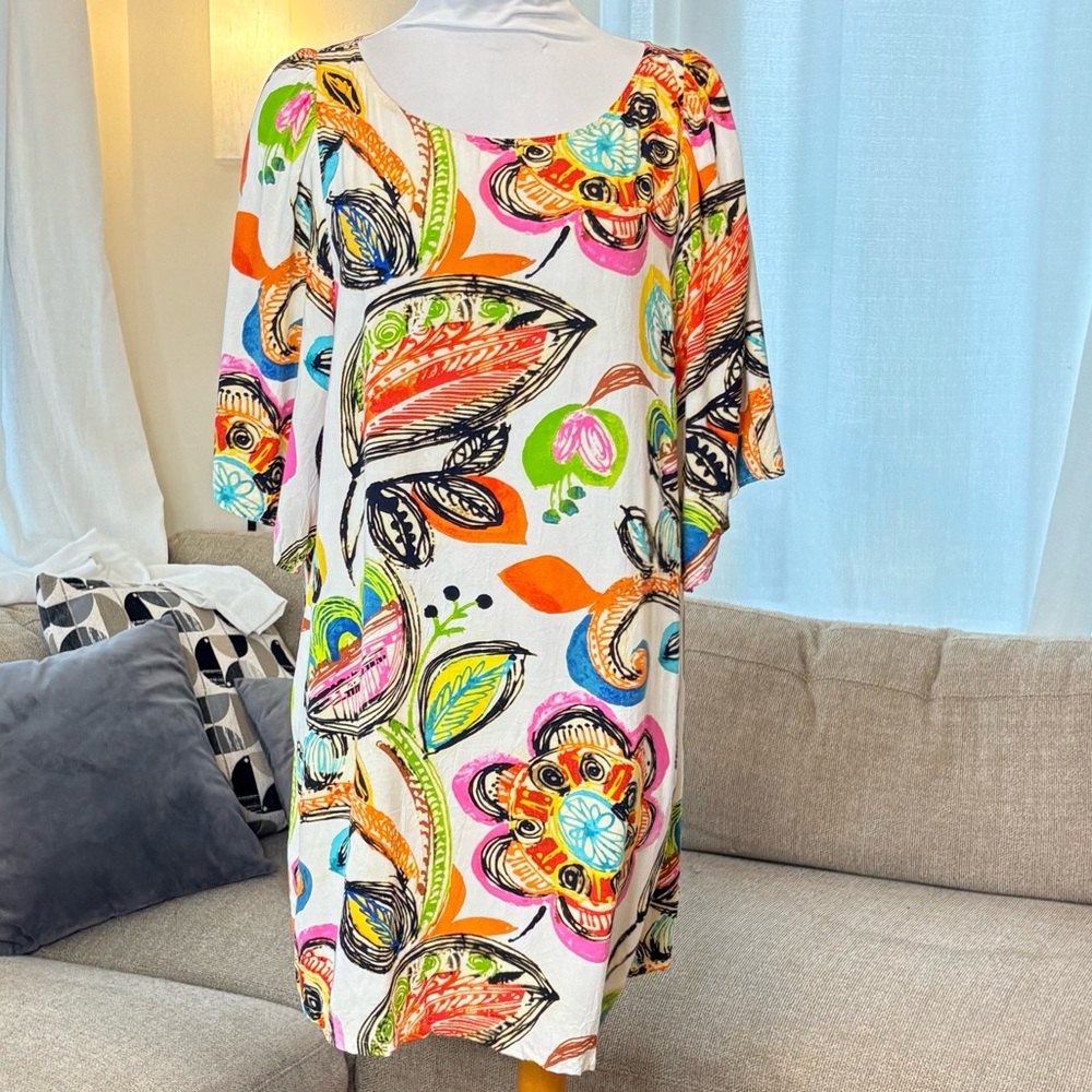 Jams World Vintage Multicolor Floral Tunic Dress Adorable
